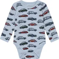 Hust and Claire Body l/ä - Ull - HCBo Cars - Baby Blue - - 1 år (80) - Body L/Ä
