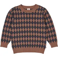 Müsli Tröja - Stickad - Harlequin - Rot - - 5 år (110) - Tröja