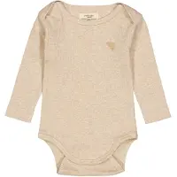 VACVAC Body l/ä - Rib - Scarlett - Light Latte melerad - - 56/62 - Body L/Ä