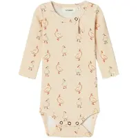 Lil´ Atelier Lil' Atelier Body l/ä - Rib - NbfGavo - Sand Dollar m. Tryck - - 56 - Body L/Ä