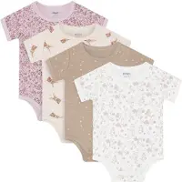 Pippi Baby Bodies k/ä - 4-pack - Violet Ice - - 4 år (104) - Body K/Ä