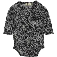 MarMar Body - l/ä - Grå Leopardtryck - - 68 - Body L/Ä