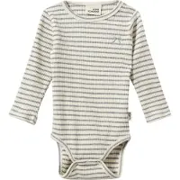 Sofie Schnoor Body l/ä - Rib - DicteSK - Grey Striped - - 3 år (98) - Body L/Ä
