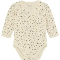 Fixoni Omlottbody l/ä - Shadow Grå m. Blommor - - 74 - Body L/Ä
