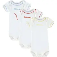 Petit Bateau Bodies k/ä - 3-pack - Vit m. Tryck - - 12 mån - Body K/Ä