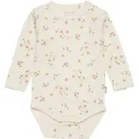 Minymo Body l/ä - Bambu - Beslöjad Rose Flower - - 56 - Body L/Ä