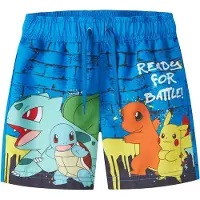 Name It Mini Badshorts - NmmMeer - Pokémon - Elektrisk Blue Lemonad - - 2 år (92) - Badkläder