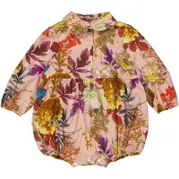 Christina Rohde Body l/ä - Dammrosa m. Blommor - - 1½ år (86) - Body L/Ä
