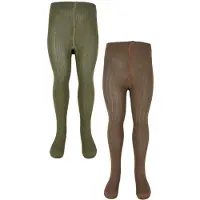 Minymo Strumpbyxor - 2-pack - Rib - Torkad Herbs - - 68/74 - Strumpbyxor