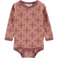 Joha Body l/ä - Ull/Bomull - Rose m. Snöflingor - - 50 - Body L/Ä