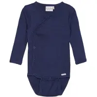 Minymo Omlottbody l/ä - Rib - Dark Marinblå - - 50 - Body L/Ä