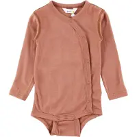 Joha Omlottbody l/ä - Ull - Röd/Brun - - 80 - Body L/Ä