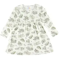 Joha Klänning - Ull/Silke - Off White m. Träd - - 110 - Klänning