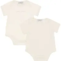 Emporio Armani Bodies k/ä - 2-pack - Vit/Beige m. Logo - - 6 mån - Body K/Ä