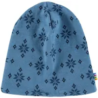 Joha Mössa - Dubbel - Ull/Bomull - Blå m. Snöflingor - - 50 cm - Mössa