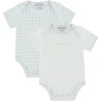 Emporio Armani Bodies k/ä - 2-pack - Vit/Ljusblå m. Logotyper - - 9 mån - Body K/Ä