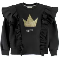 Fendi Kids Tröja - Svart m. Volanger/Guldkrona - - 6 år (116) - Tröja