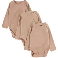 Sofie Schnoor Body l/ä - 3-pack - Nougat - - 68 - Body L/Ä