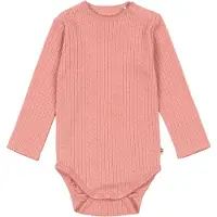 Konges Sløjd Body l/ä - Hålmönster - Minnie - Rosett - - 68 - Body L/Ä