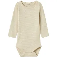 Name it Body l/ä - NbfBinnie - Summer Sand m. Glittrigt schackru - - 50 - Body L/Ä