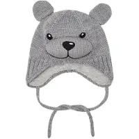 Name it Mössa - Stickad - NbnWruni - Grey Melange - - 34-39 cm - Mössa