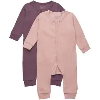 Minymo Onesie l/ä - 2-pack - Misty Rose - - 2 år (92) - Onesie