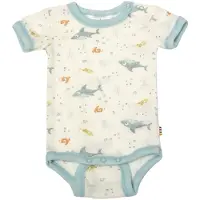 Joha Body k/ä - Ull - Off White/Dammblå m. Fisk - - 60 - Body K/Ä