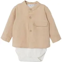 Name it Skjortbody l/ä - NbmFaher - Hummus - - 50 - Body L/Ä