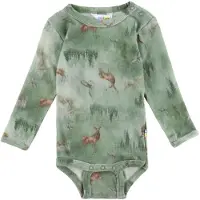 Joha Body l/ä - Ull - Grön m. Skog - - 50 - Body L/Ä
