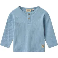 Wheat Tröja - Rib - Bleknad Denim - - 74 - Tröja
