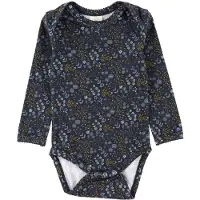 Smallstuff Body l/ä - Flower Natt - Dark Blue - - 62 - Body L/Ä