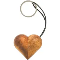 FableWood Hjärta-Nyckelring - 5 cm - Natur - - One Size - Nyckelring