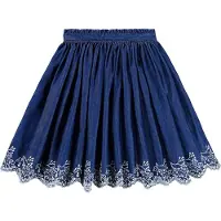 Molo Kjol - Denim - Bitta - Oak Broderi - - 7-8 år (122-128) - Kjol