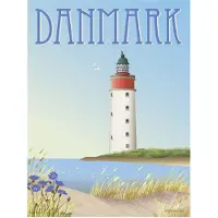 ViSSEVASSE Affisch - 30x40 cm - Danmark - Vit Fyr - - One Size - Affisch