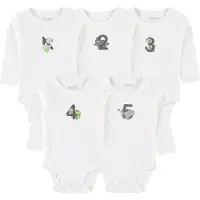Fixoni Bodies l/ä - 5-pack - Vit - - 1½ år (86) - Body L/Ä