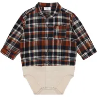 Hust and Claire Skjortbody - HCBertil - Mer Marinblå m. Rutor - - 1½ år (86) - Body L/Ä