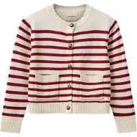 Sofie Schnoor Cardigan - Stickad - Off White/Röd - - 16 år (176) - Cardigan
