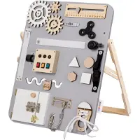 Woobiboo Woobiboard - Stående Enjoy - Grey/Natural - - One Size - Tumlingdjur