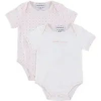 Emporio Armani Body k/ä - 2-pack - Vit/Rosa m. Logotyper - - 12 mån - Body K/Ä