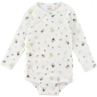 Joha Omlottbody l/ä - Off White m. Tryck - - 60 - Body L/Ä