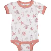 Joha Body k/ä - Ull - Rosa m. Tryck - - 60 - Body K/Ä