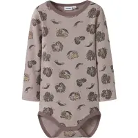 Name it Body l/ä - Ull - NmfWillit - Shadow Grå/Unicorn - - 3 år (98) - Body L/Ä