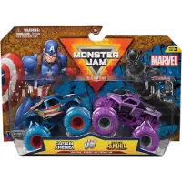 Monster Jam Truck - 1:64 - Marvel - 2-pack - Captain America mot - - One Size - Bil