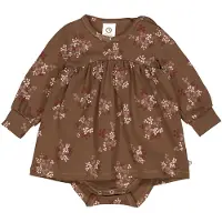 Müsli Klänningsbody - Flora - Bark/Cabernet/Nightingale - - 74 - Body L/Ä