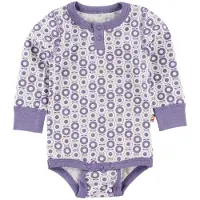 Katvig Classics Body - l/ä - Vit m. Lila Äpplen - - 68 - Body L/Ä