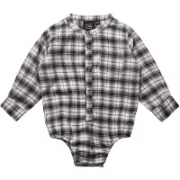Sofie Schnoor Petit by Skjortbody l/ä - Grårutig - - 68 - Body L/Ä