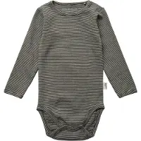Sofie Schnoor Body l/ä - August - Forest Green m. Ränder - - 56 - Body L/Ä