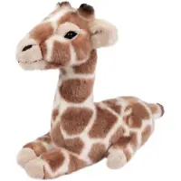 Living Nature Gosedjur - 14x16 cm - Liggande Giraff Ung - Brun/V - - One Size - Gosedjur