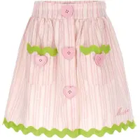 Moschino Kjol - Rosarandig/Neongrön - - 5 år (110) - Kjol
