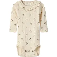 Lil´ Atelier Lil' Atelier Body l/ä - Hålmönster - Modal - NbfRachello - Roman - - 68 - Body L/Ä
